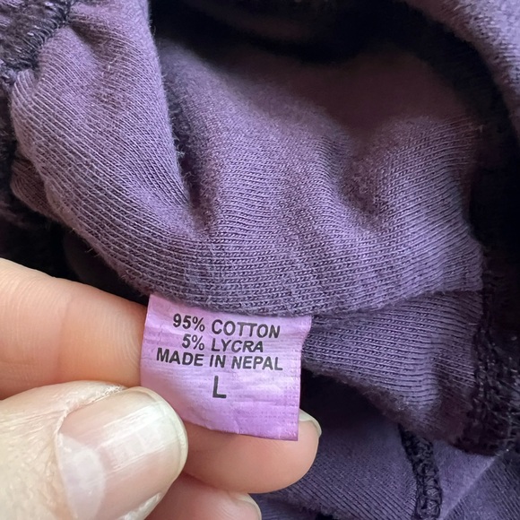 Avatar Clothing Purple Ruffled Wide-Leg Pants Artisan Boho Bloomers Style Large - Picture 7 of 12